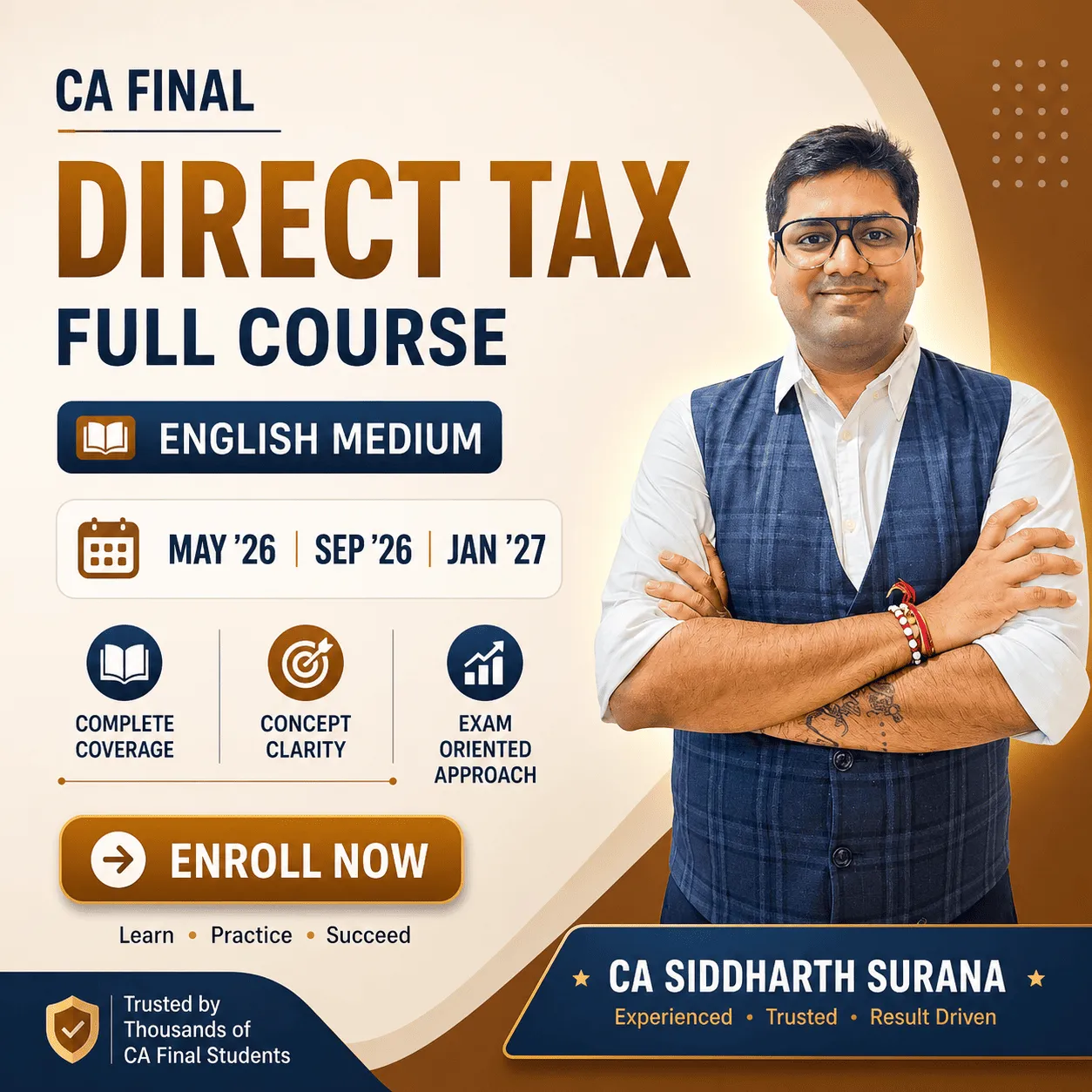 CA Final Direct Tax by CA Siddharth Surana [Full Course - English] May'26, Sep'26 & Jan'27