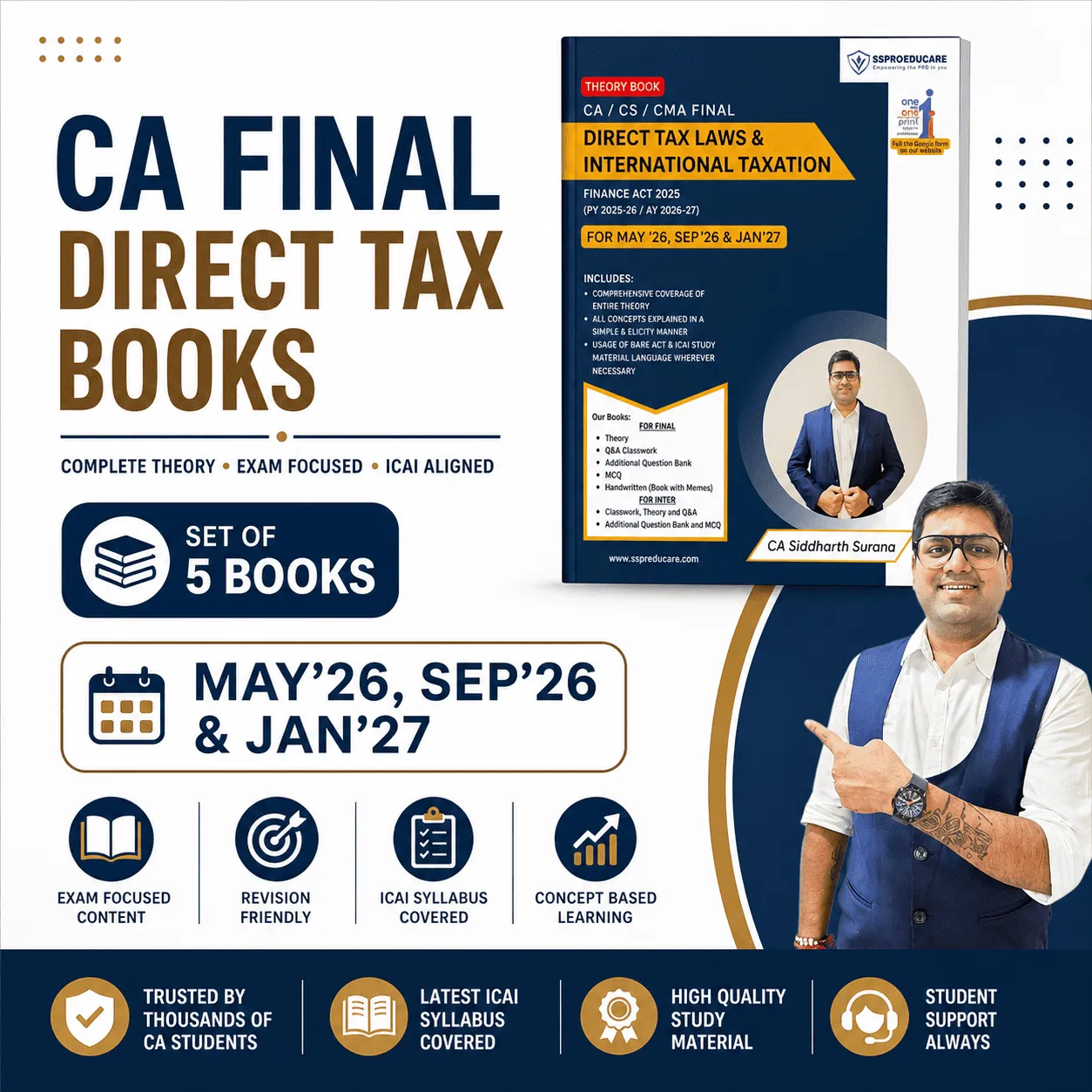 CA Final Direct Tax Books – by CA Siddharth Surana May’26, Sep’26 and Jan’27